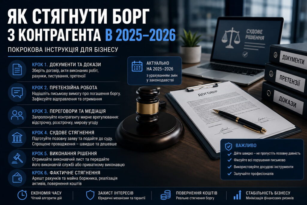 Як стягнути борг з контрагента в 2025–2026Як стягнути борг з контрагента в 2025–2026